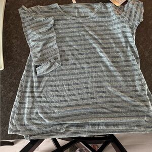LuLaRoe Blue Striped Long Sleeve Top
